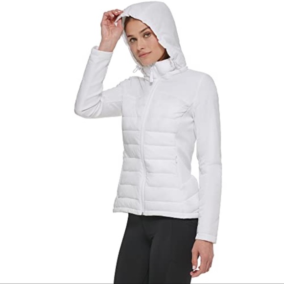 NWT Calvin Klein Women's Light-Weight Hooded Puffer Jacket - Size Large - Picture 3 of 8